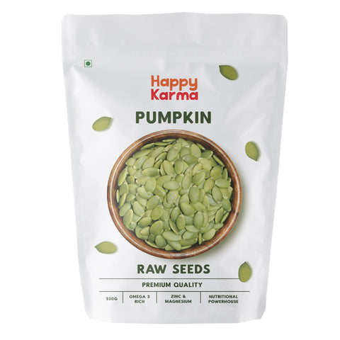 Happy Karma Raw Pumpkin Seeds 350g | Immunity Boosters| Rich in Proteins and Fiber | Good for Weight loss and Clear skin |