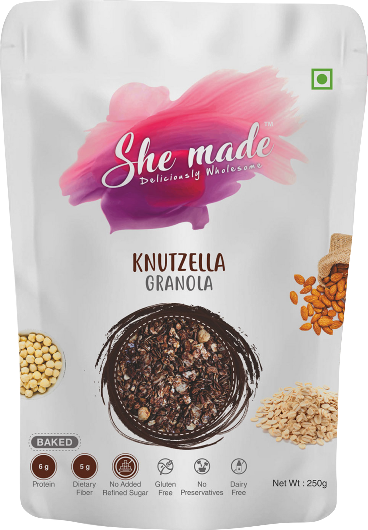 Granola - Hazelnut & Almond / Knutzella 250 gms