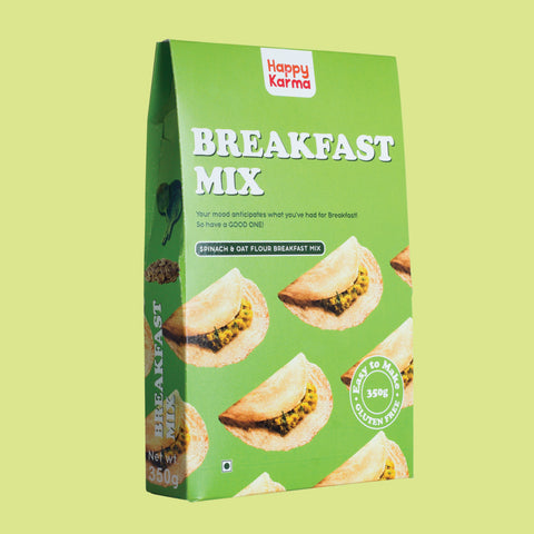 Happy Karma Breakfast mix | 350 g | Oat flour and spinach Breakfast mix | Easy to make | Gluten free