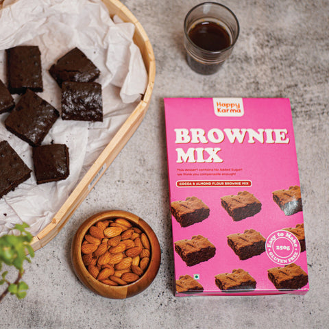 Happy Karma Brownie Mix | 250g |Cocoa & Almond flour Brownie mix | Easy to make | Gluten free