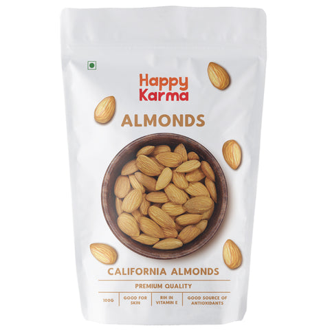 Happy Karma California Almonds 100g*2 | Badam | Organic Dry fruits | 100% natural | Antioxidants | Rich in vitamin E |