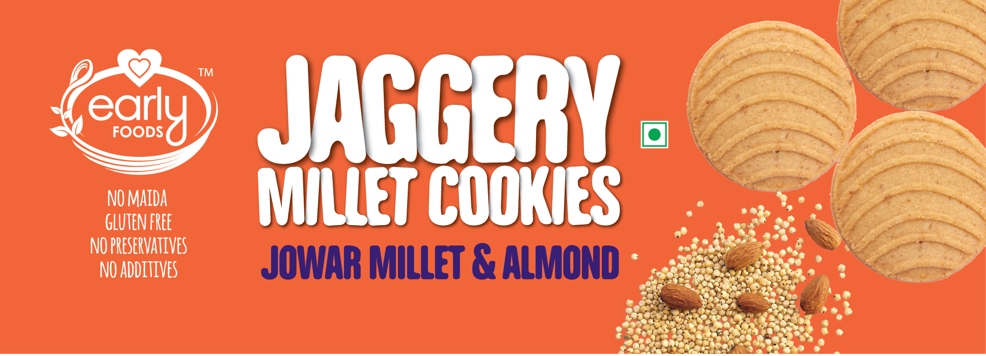 Jowar Almond Jaggery Cookies 150g