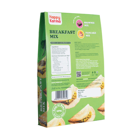 Happy Karma Breakfast mix | 350 g | Oat flour and spinach Breakfast mix | Easy to make | Gluten free