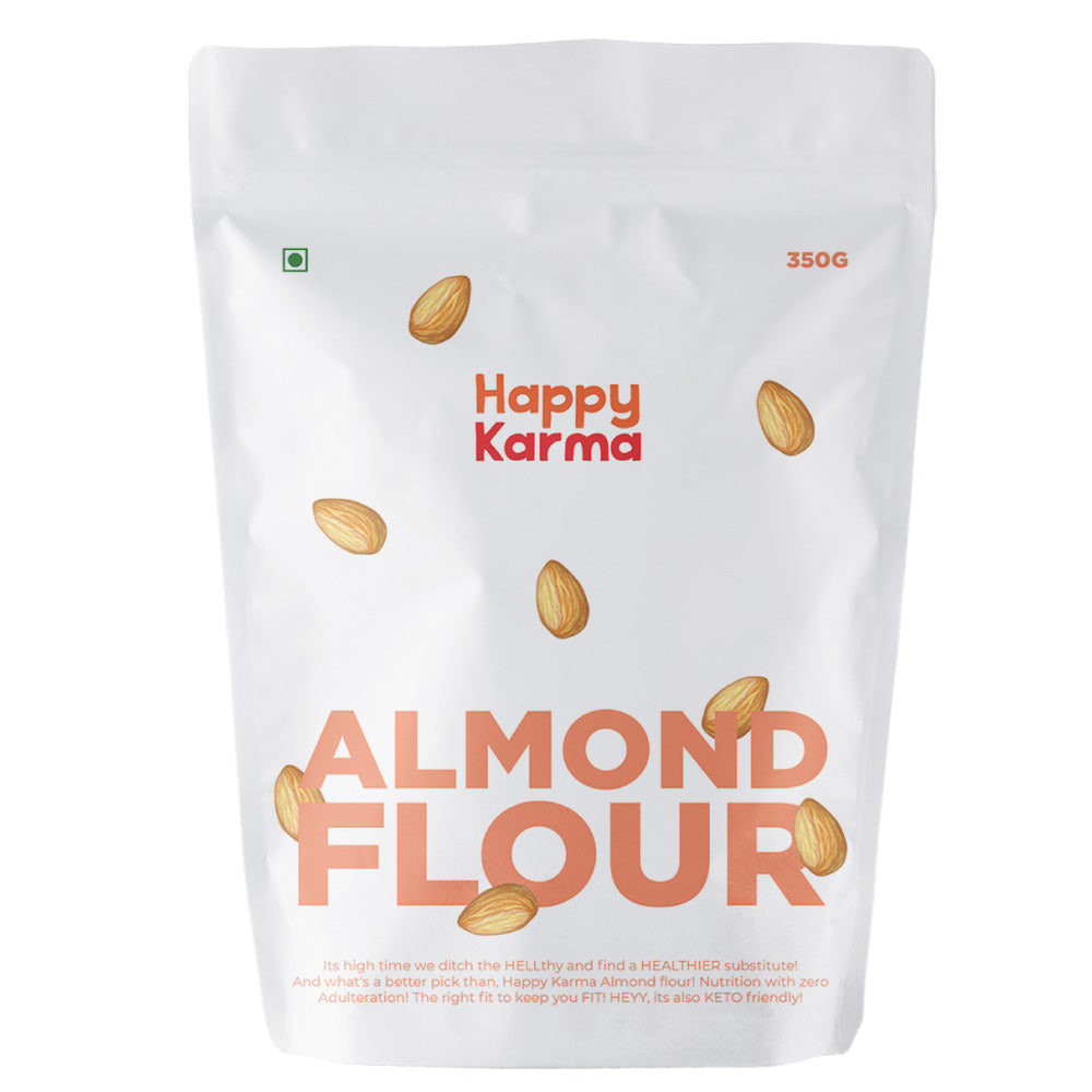 Happy Karma Almonds Flour 350g | Unblanched | Natural Fine | Protein Rich |