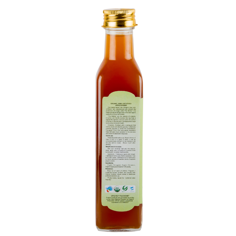 Praakritik Organic Apple Cider Vinegar with Fenugreek & Cinnamon