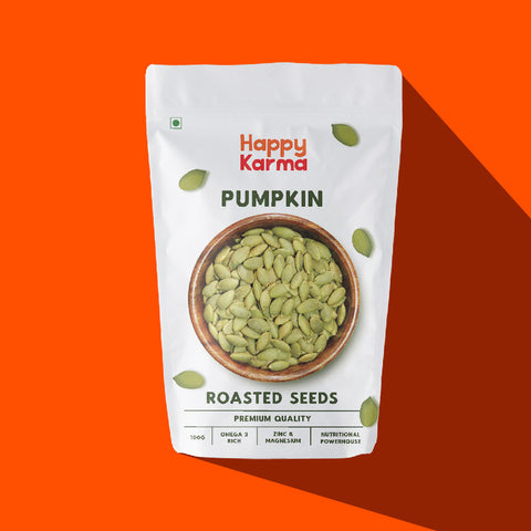 Happy Karma Roasted Pumpkin Seeds 100g*2 | Immunity Boosters| Rich in Protiens and Fiber | Good for Wieghtloss and Clear skin | Healthy Snack Alternative